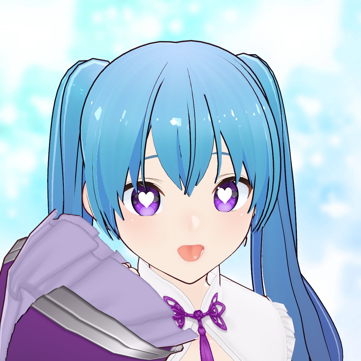 あおい【配布モデル】青い髪の女の子 瞳ハイライト(ハート