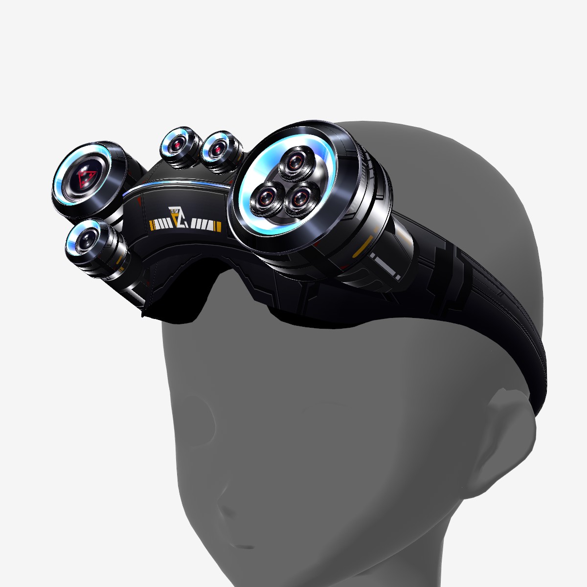 光る！】VRoid用 8*6色展開 サイバー暗視ヘッドギア/ゴーグル