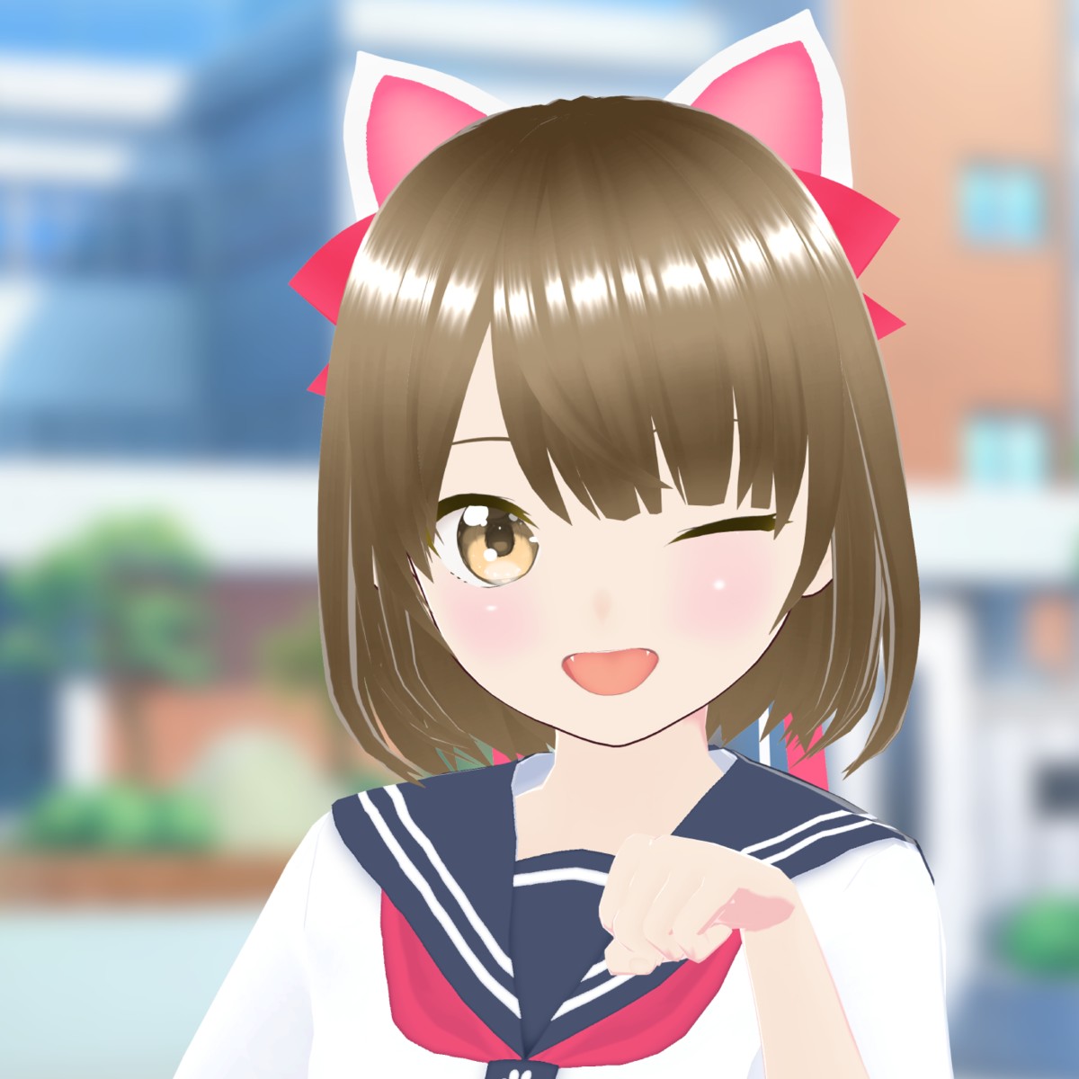 ねこ学園セーラー服 鈴・しっぽ・グローブ付き - VRoid Hub