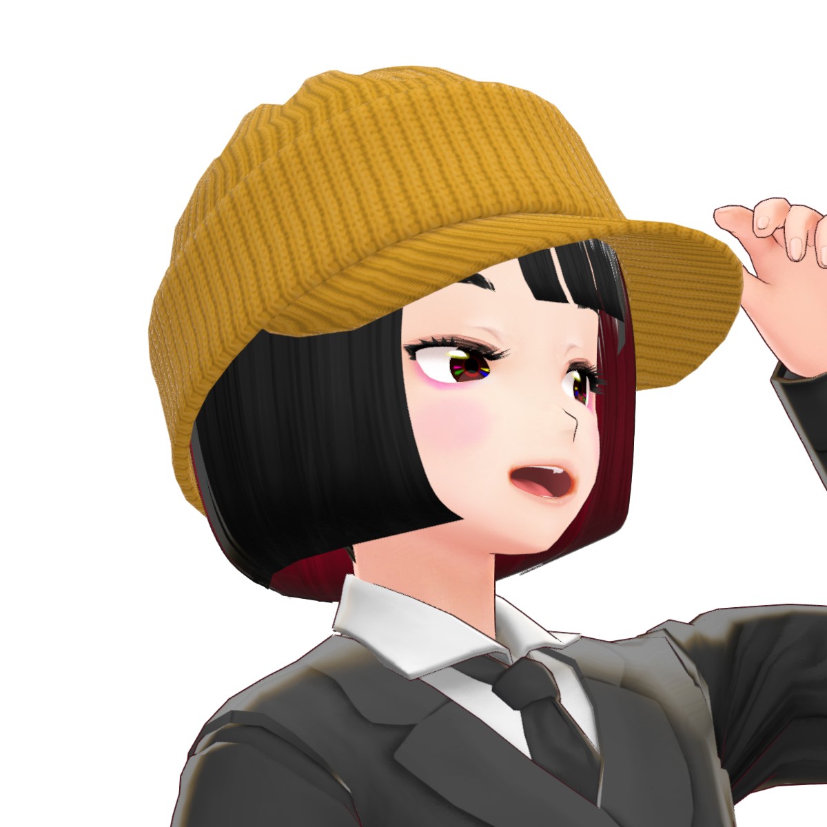 猫山来花2022（秋冬） ☑️ベレー帽（蜘蛛髑髏）/黒 - VRoid Hub