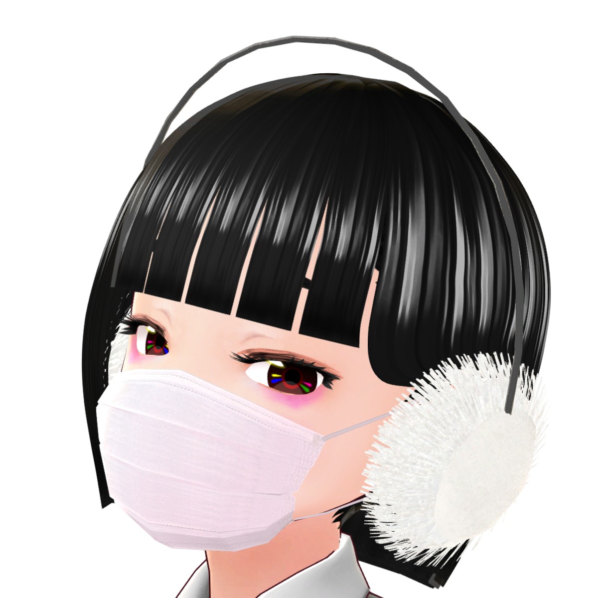 Studio Kimiko 白いお花のベレー帽　ブラック 8692428381781536377.png