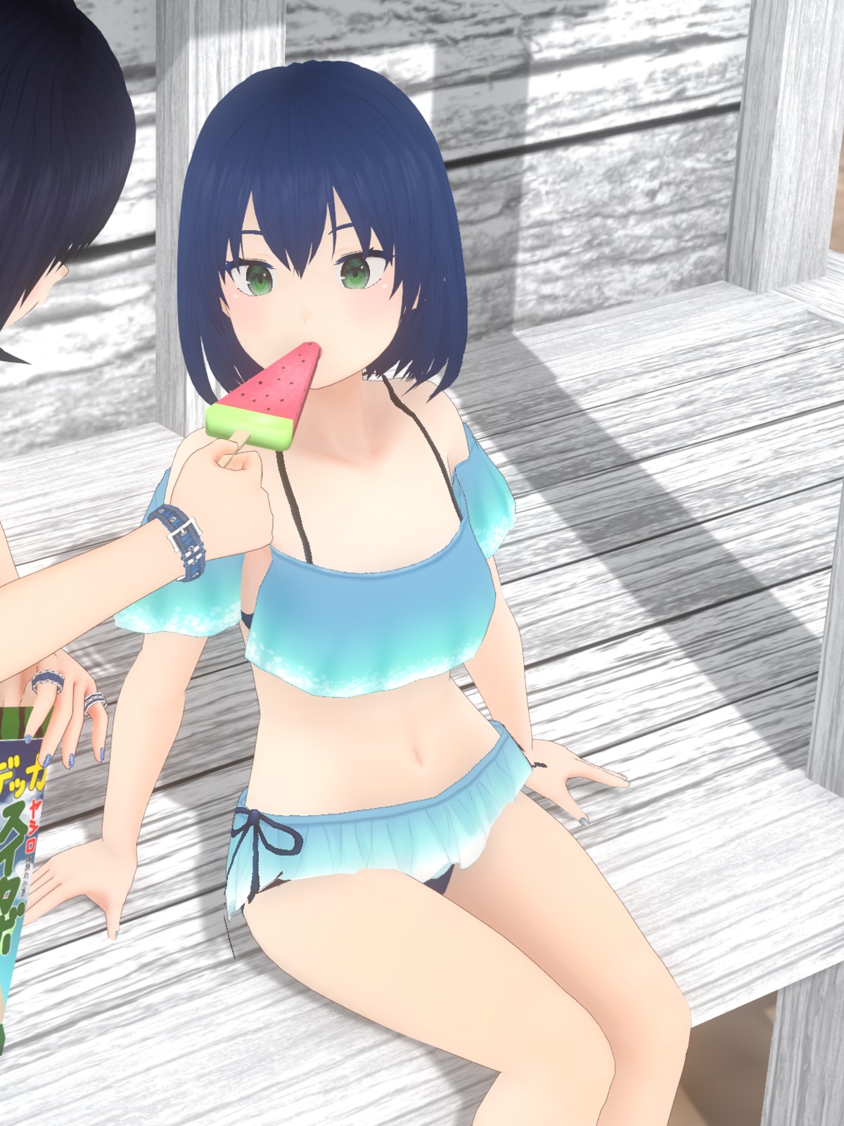 その他雑貨(キャラクター)　C96 バーチャルYouTuber YuNi 水着セット てるはさん オフショル風ラムネビキニ - VRoid Hub