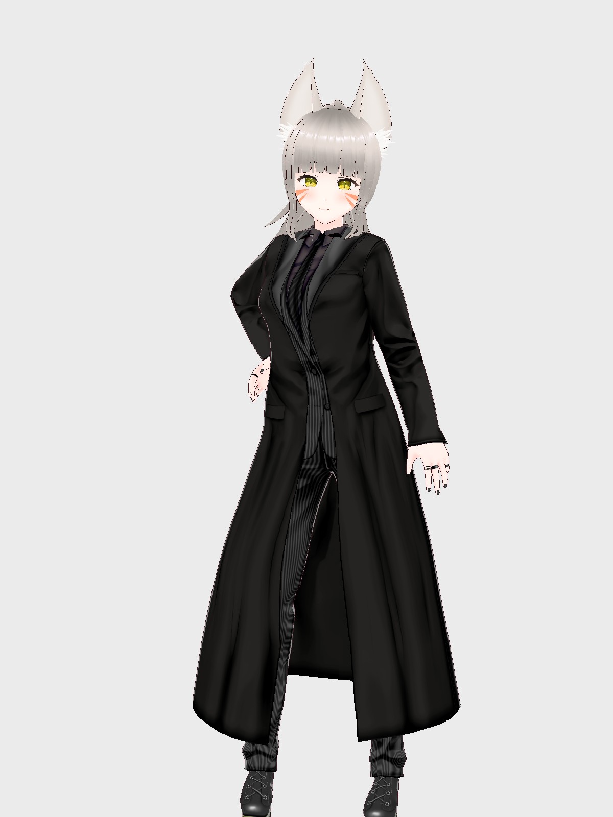 Vroid】フード付きガウンコート（無料版あり）を使用したモデル