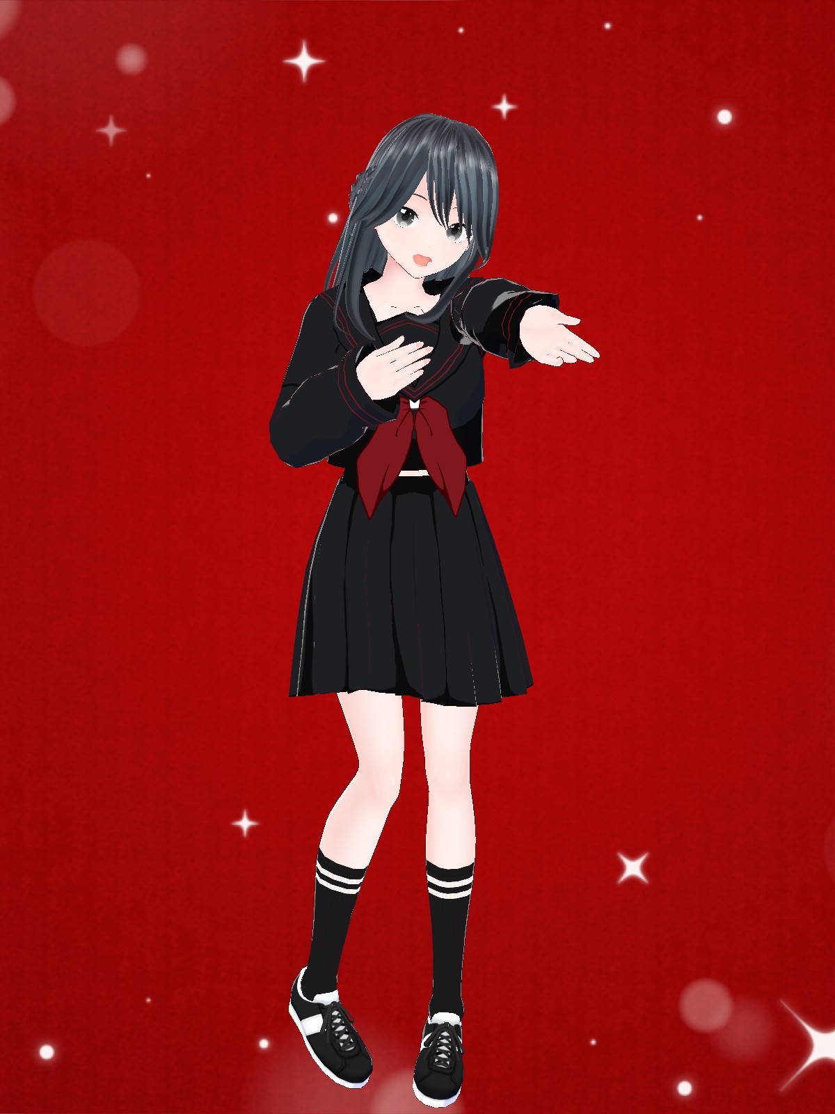 FREE/無料」VRoid Black Sailor Uniform Texture Set | VRoid黒