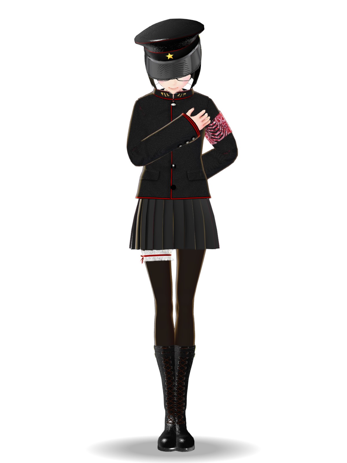 猫山来花 ☑️学帽(軍帽)黒 - VRoid Hub