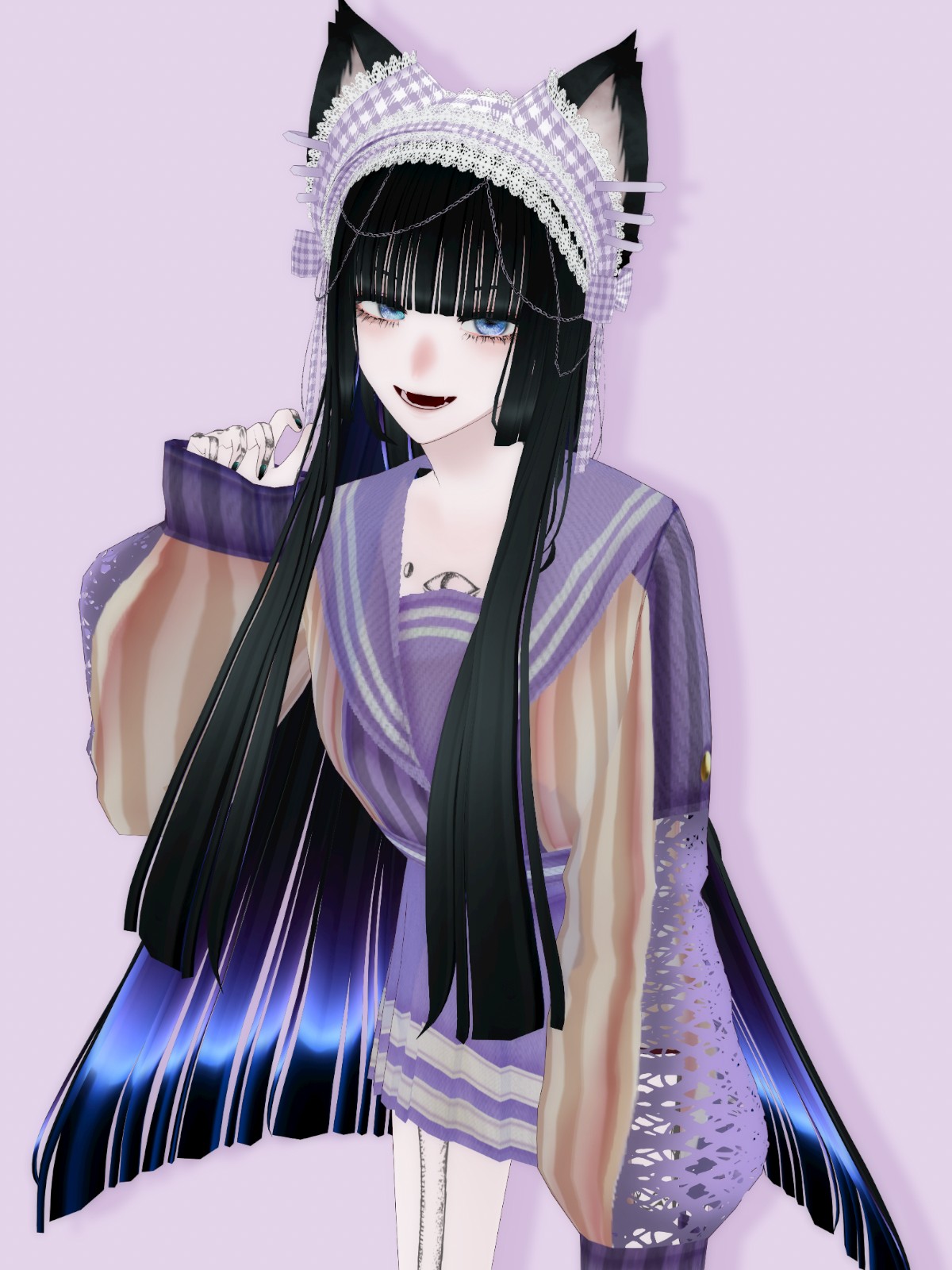 VRoid正式版用】けもみみカバーヘッドドレス【ヘアプリセット