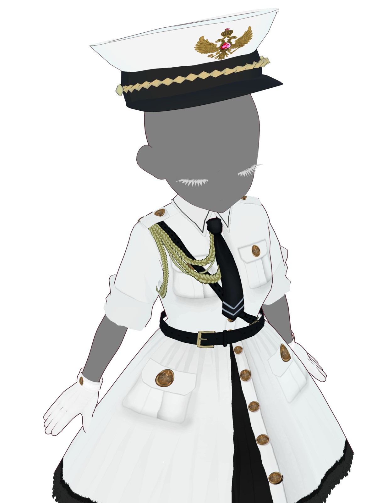 マネキンちゃん 軍服ワンピースセット 白 - VRoid Hub