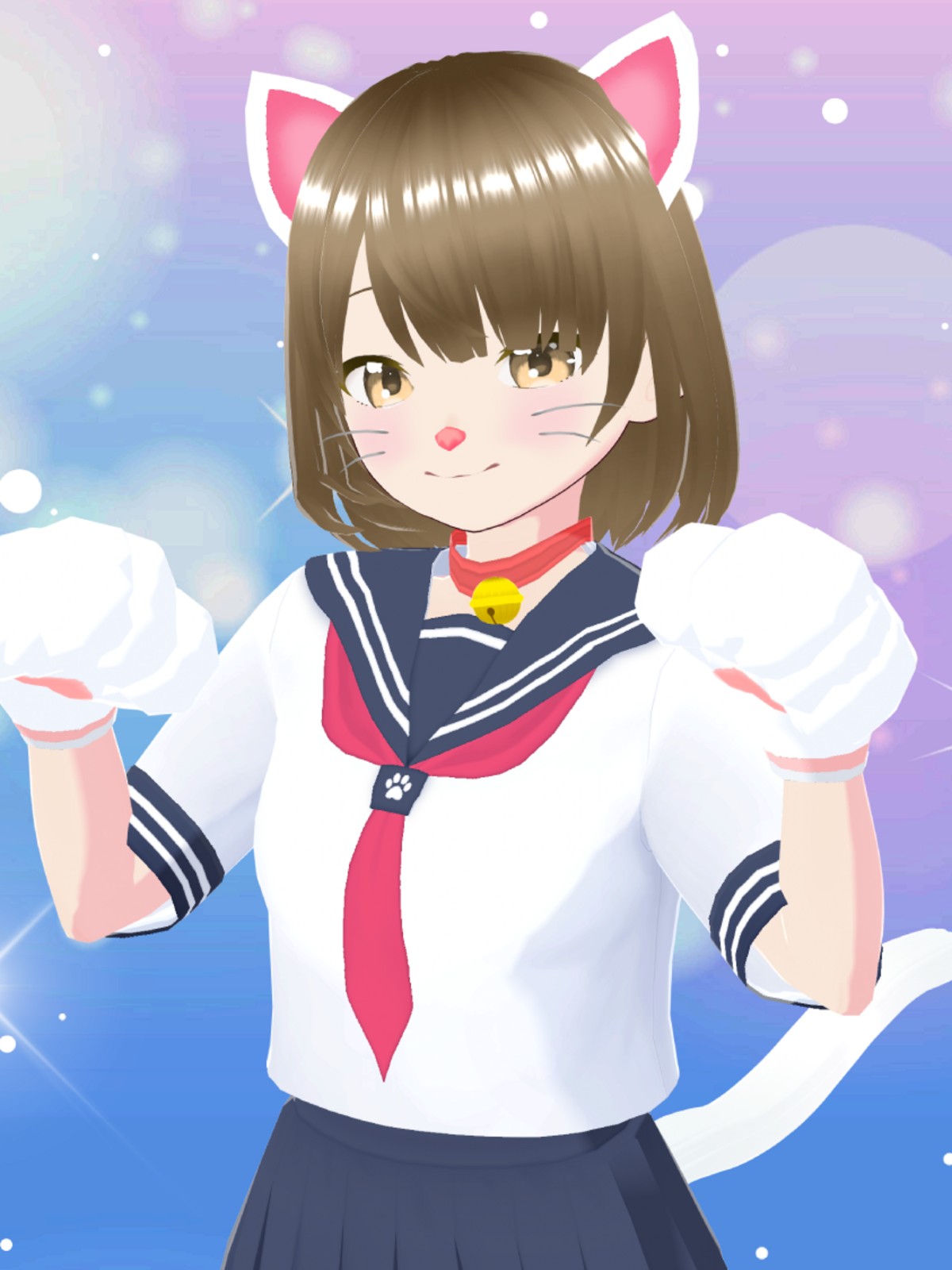 ねこ学園セーラー服 鈴・しっぽ・グローブ付き - VRoid Hub