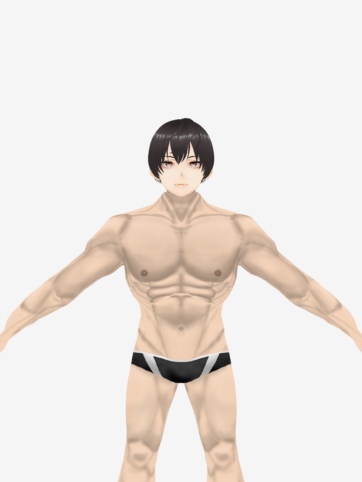 筋肉質キャラクターイラスト ボディービルダーのベクトル漫画イラスト素材透過、PNGフリー