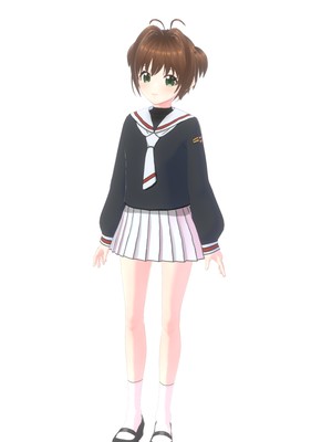 子どもアート作品「ぎゃくのせかい」 サイズ220ミリ✖️273ミリ カードキャプターさくら 木之本桜 二次創作 友枝小学校制服