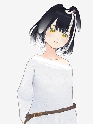 にんじん37 tokinobox / だる袖セーター(white)&ベルト - VRoid Hub