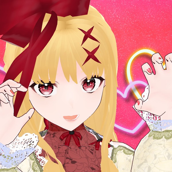 VRoidヘアプリセット】ゆるふわ三つ編みハーフアップを使用した