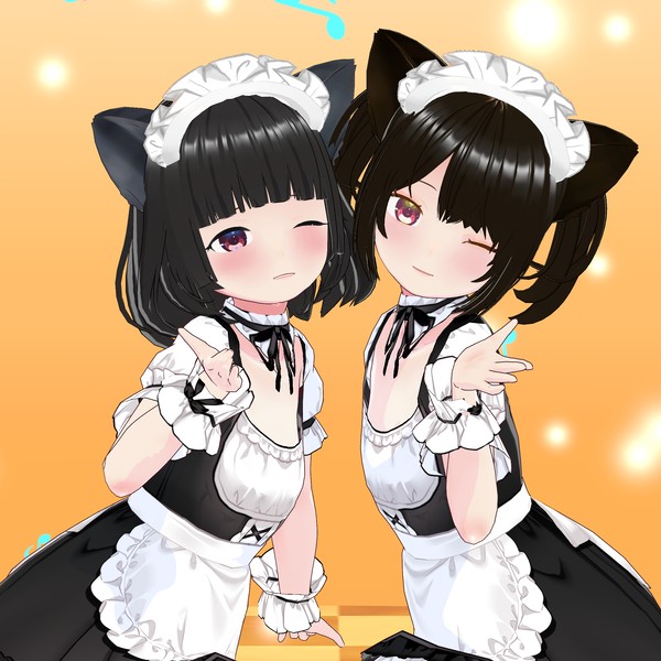 オリジナル ロリータ♡メイドさん A4 ✨即納入荷✨ 墨雪 和装メイド【Black cat Manor】 和装メイドの