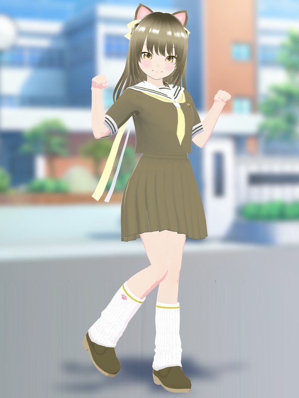 ねこ学園セーラー服 紺白-冬服 - VRoid Hub
