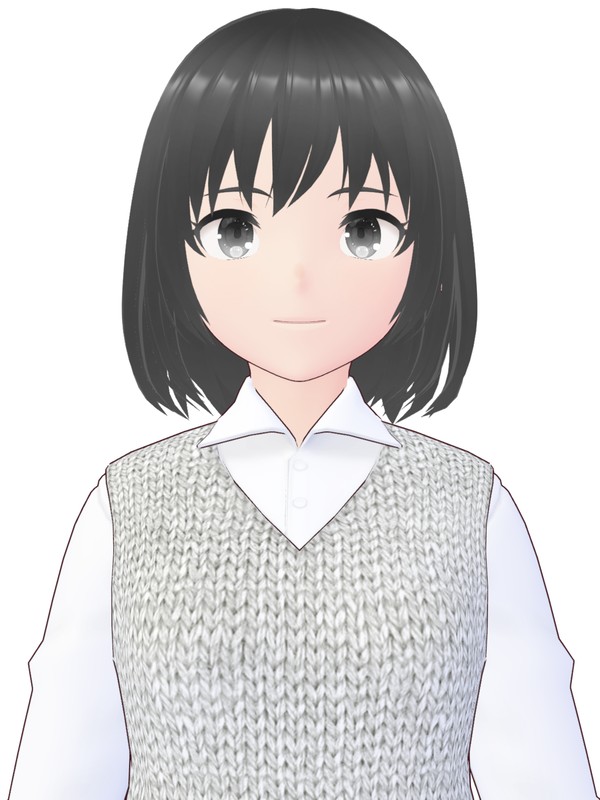 飾らない女の子 グレー 飾らない女の子_テクスチャ節約 - VRoid Hub