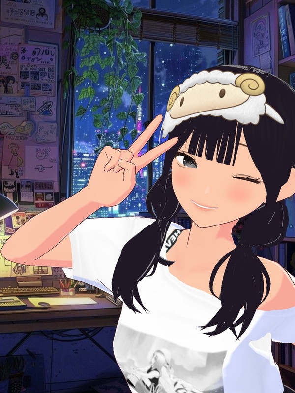 VRoid（無料あり）】うさ耳・ねこ耳フード肩出しパーカーセット