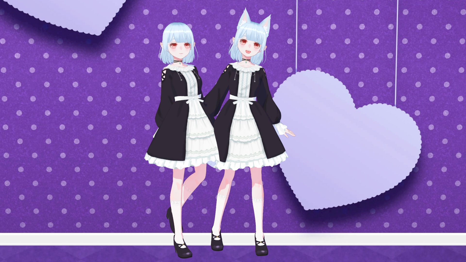 special model10【限定1点】水色ヘアのエルフ耳少女 ネコミミ